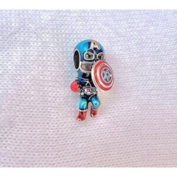 Marvel The Avengers Captain America Charm,Charms fit Pandora Bracelet Necklaces - Picture 4 of 7
